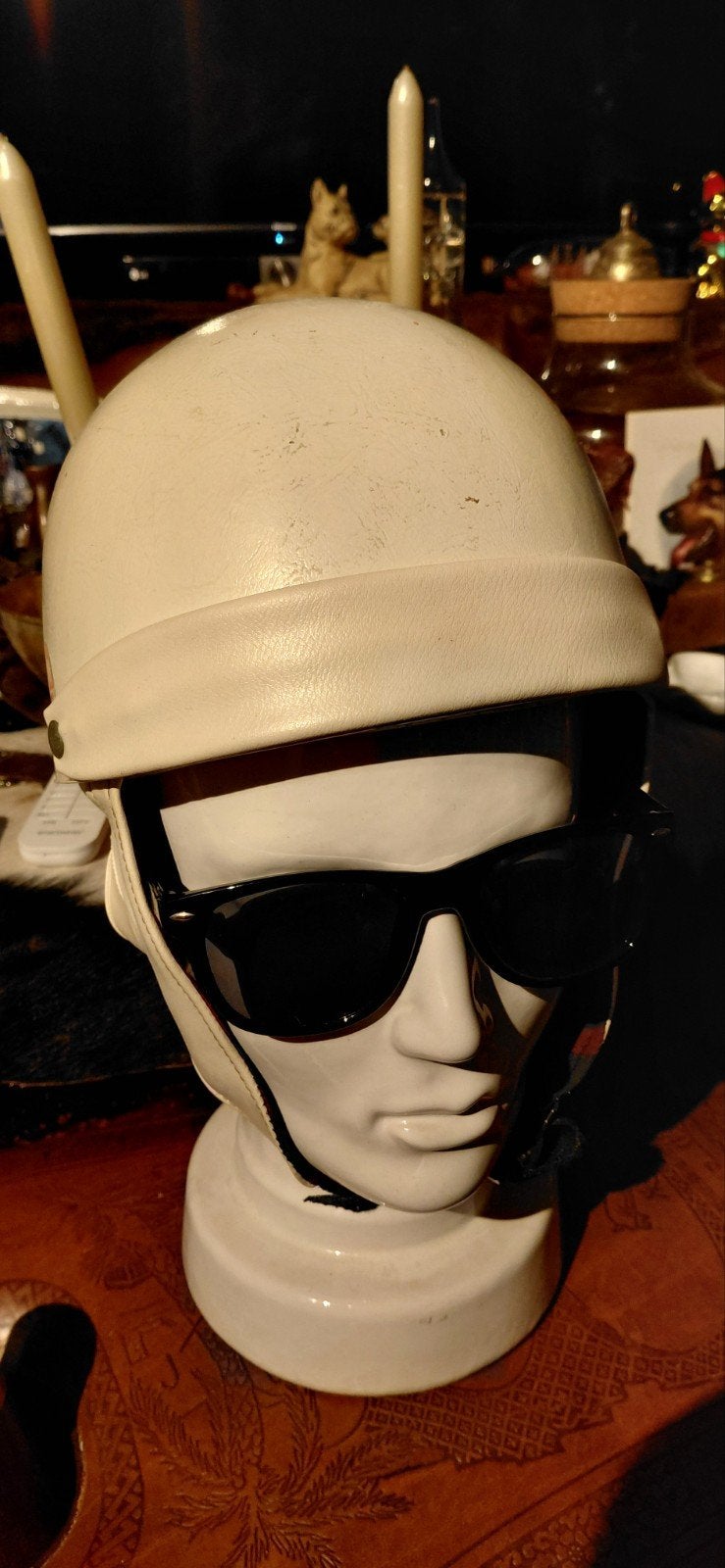 Vintage pothelm LeVior jaren '50/'60 - Zeer goede staat, Motoren, Kleding | Motorhelmen, Dames, L, Tweedehands, Overige typen