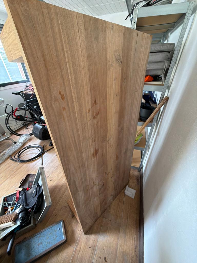 Robuuste Teakhouten Salontafel - Gebruikt, Doe-het-zelf en Verbouw, Hout en Planken, Ophalen, 25 tot 50 mm, Zo goed als nieuw