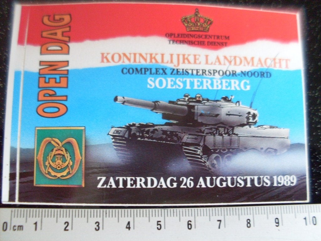 sticker KL soesterberg open dag 1989 technische dienst, Verzenden, Zo goed als nieuw, Bedrijf of Vereniging