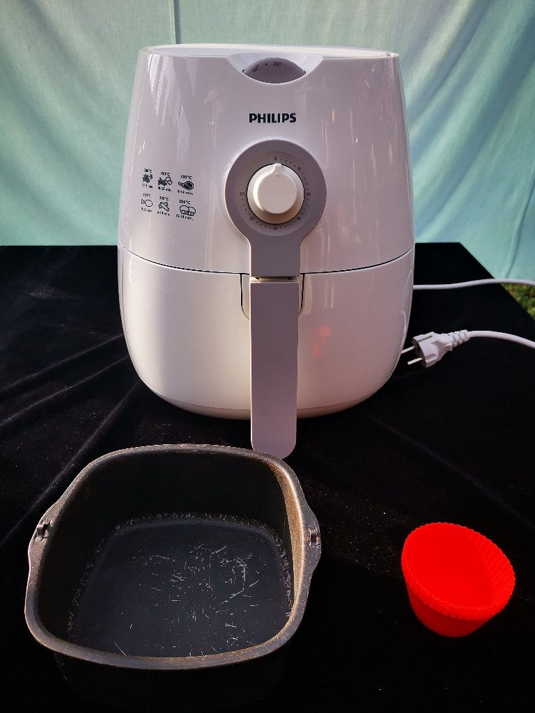 Philips Airfryer HD9216 compact model analoog + bakvorm, Ophalen of Verzenden, Gebruikt, Airfryer, Minder dan 750 gram