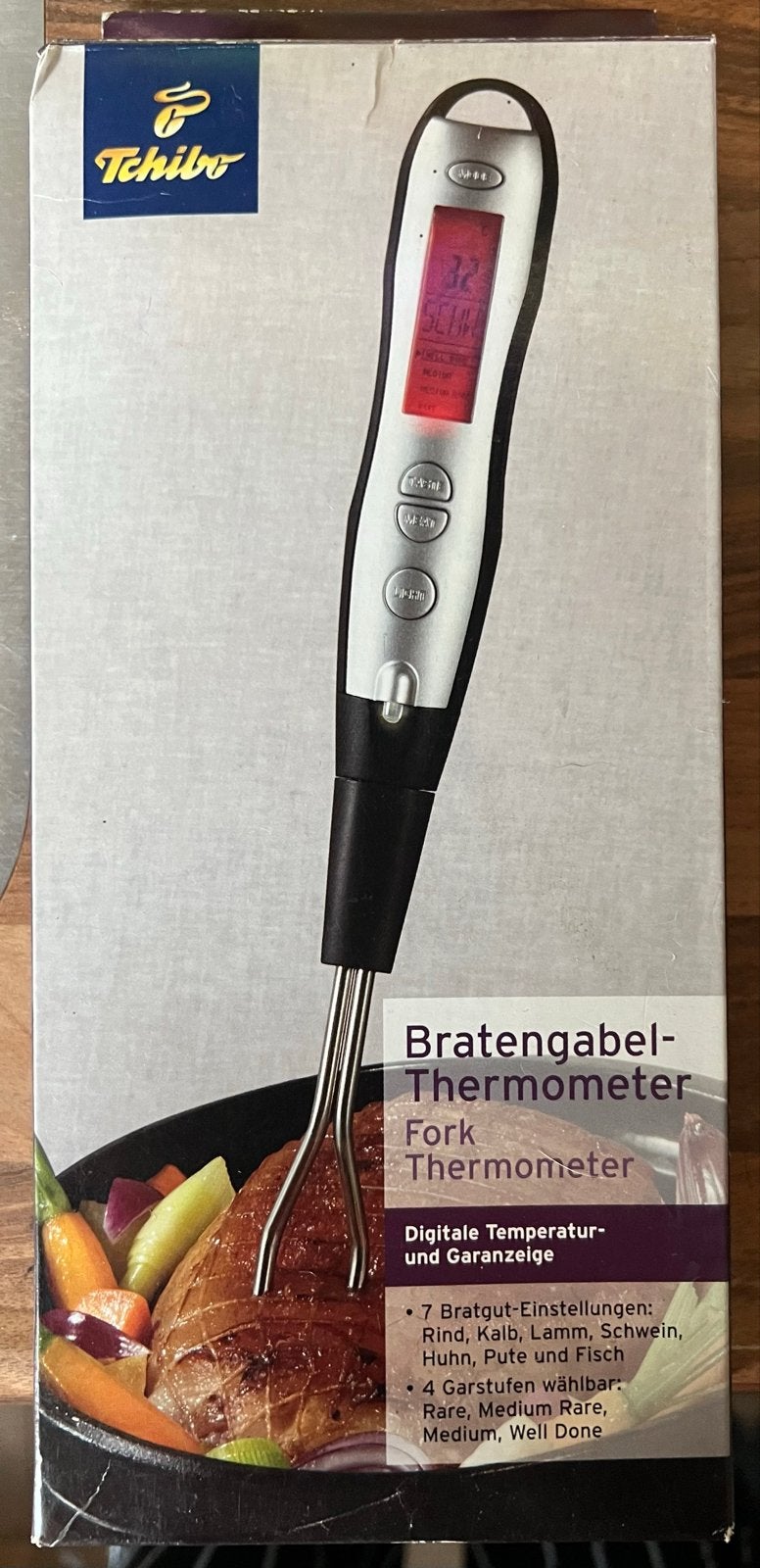 Tchibo Digitale Vleesthermometer Vork - Nieuw in Doos, Overige typen, Ophalen of Verzenden, Metaal, Overige merken