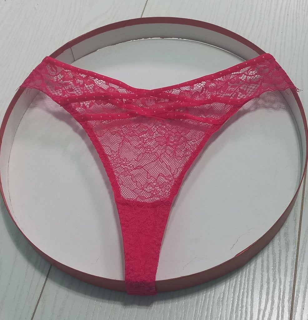 Knalrode string met glimsteentjes maat XL, Zeeman, Ophalen of Verzenden, Rood, String