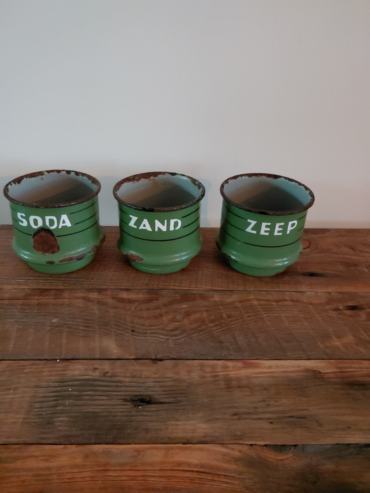 emaille bakjes groen, Antiek en Kunst, Ophalen of Verzenden