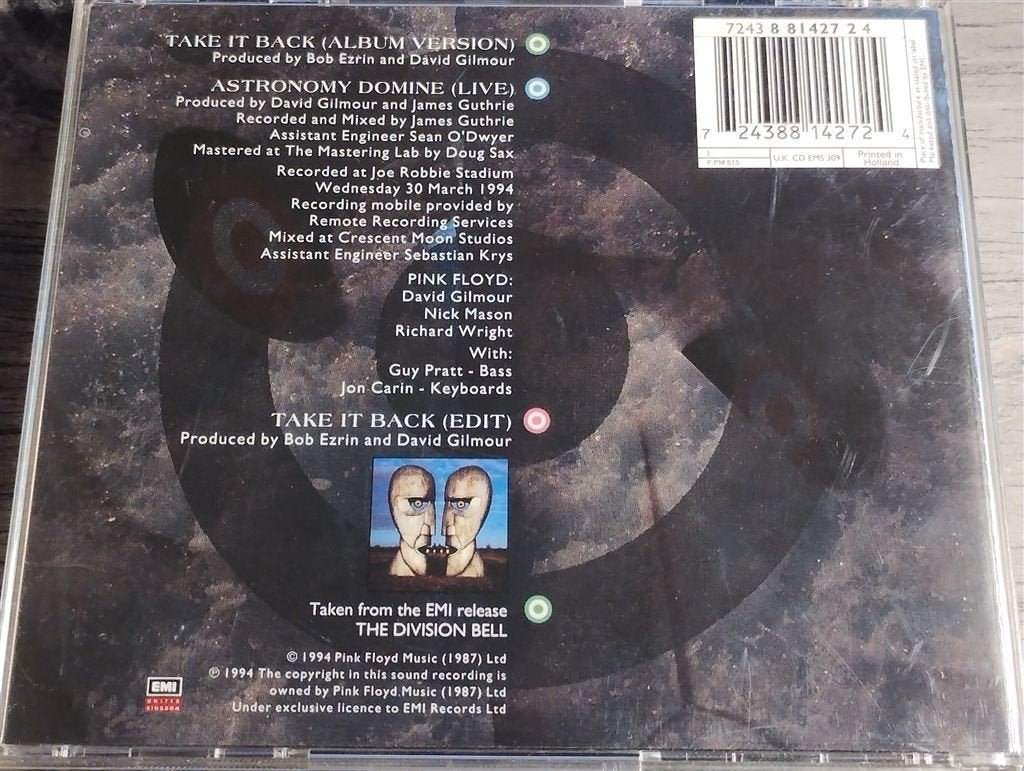 Pink Floyd ‎- Take It Back [CD Single Limited Edition], Ophalen of Verzenden, Zo goed als nieuw, Pop