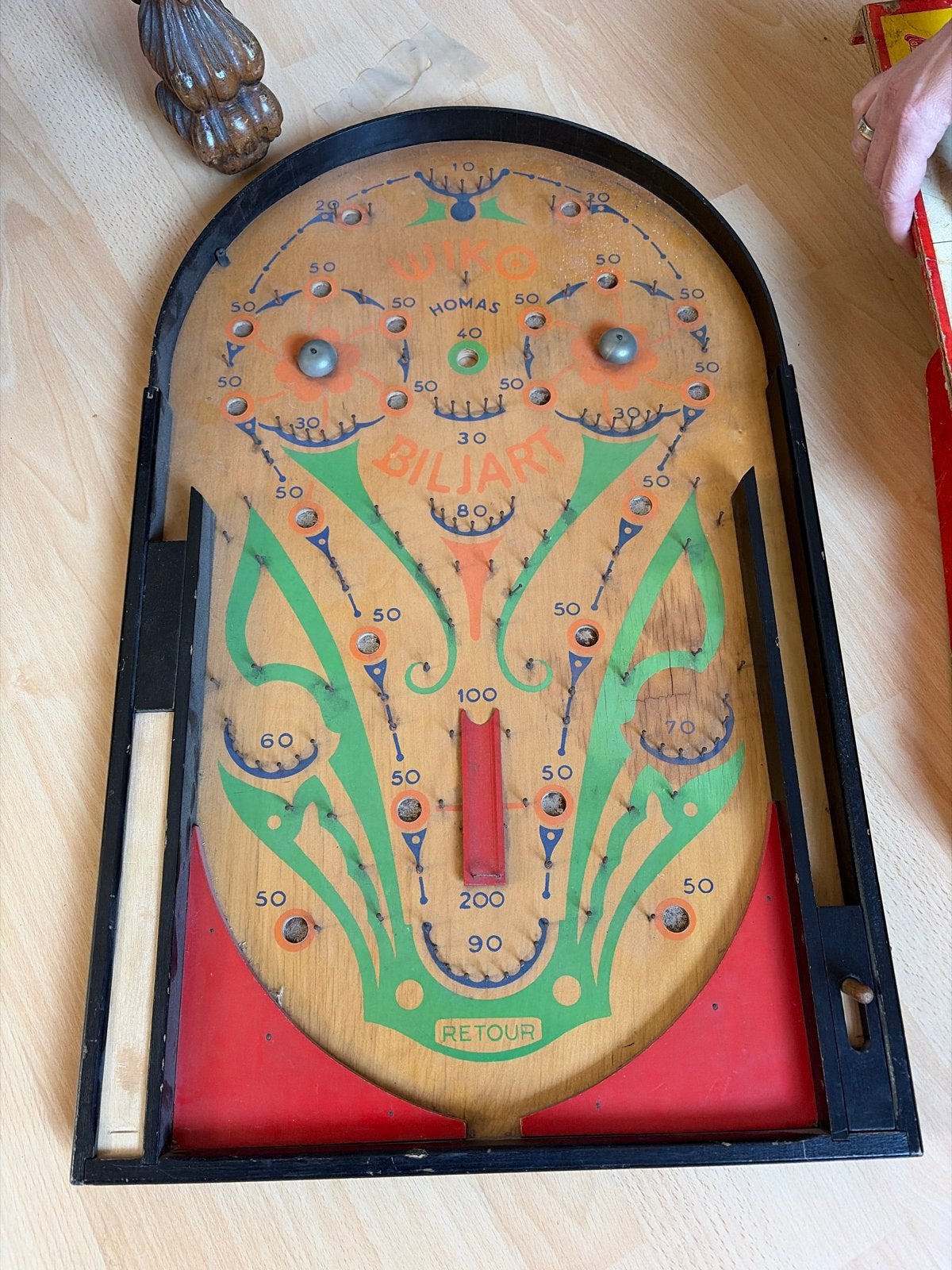 Vintage Homas Wiko Biljart Knikkerspel, Ophalen, Gebruikt, Jongen of Meisje