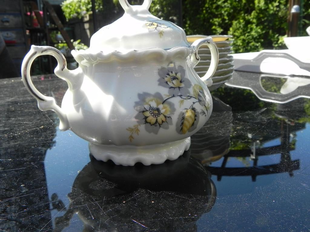 Porseleinen servies Edelstein Kop en schotel suikerpot, Ophalen of Verzenden, Zo goed als nieuw, Porselein, Kop en/of schotel