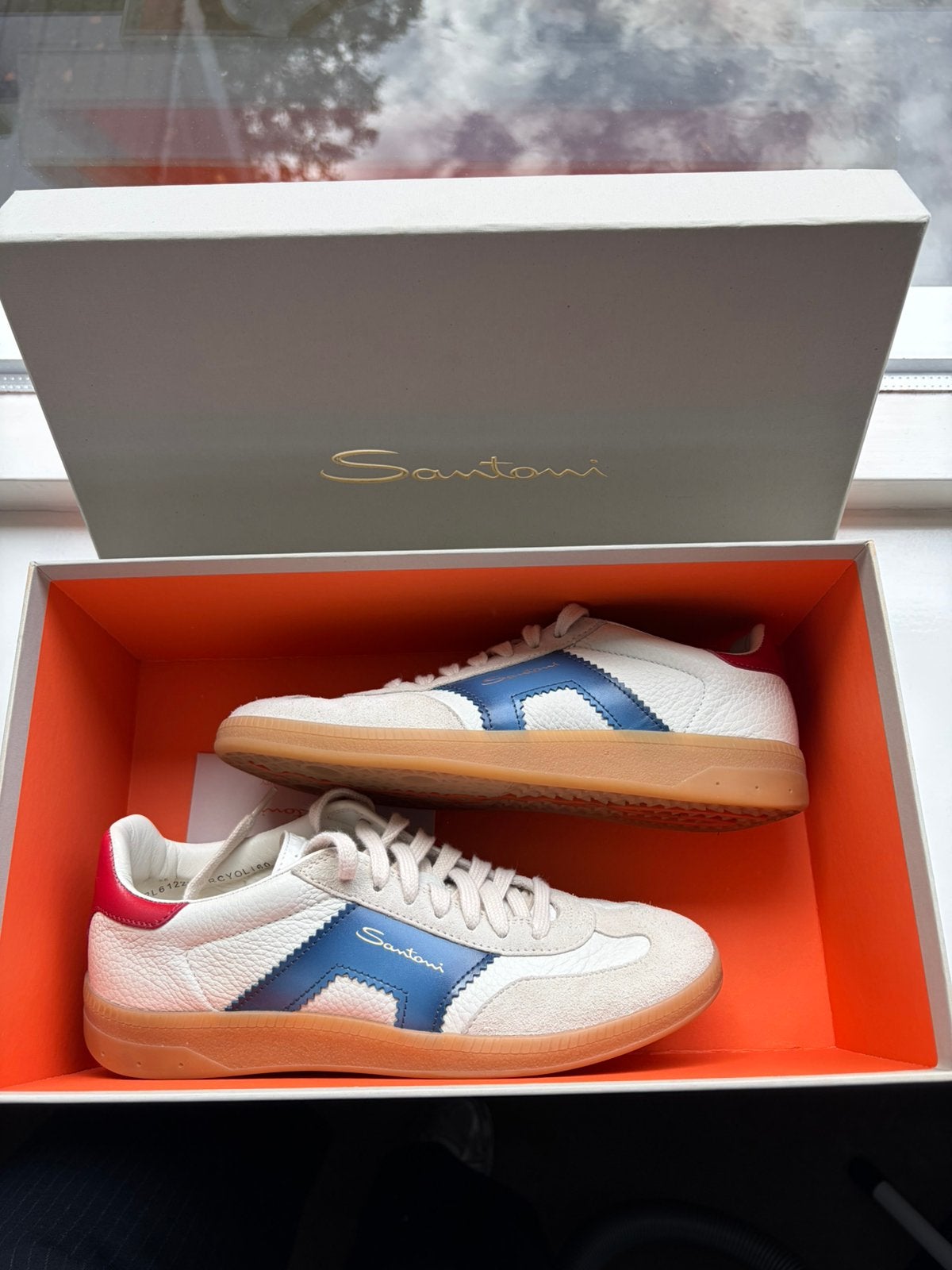 Santoni sneakers maat 35 dames, Verzenden, Wit, Nieuw, Sneakers of Gympen