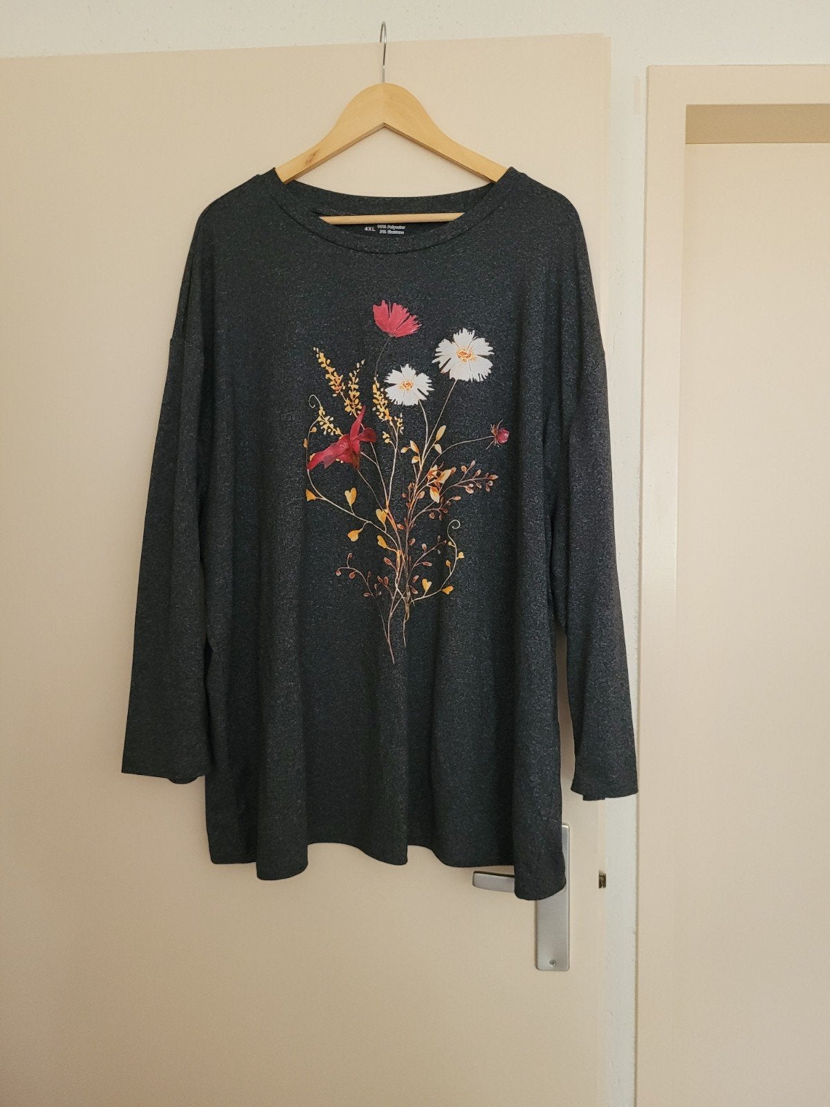 Shein Dames Shirt 4XL (valt als maat 50) met bloemenprint, Maat 46/48 (XL) of groter, Nieuw, Ophalen of Verzenden, Lange mouw