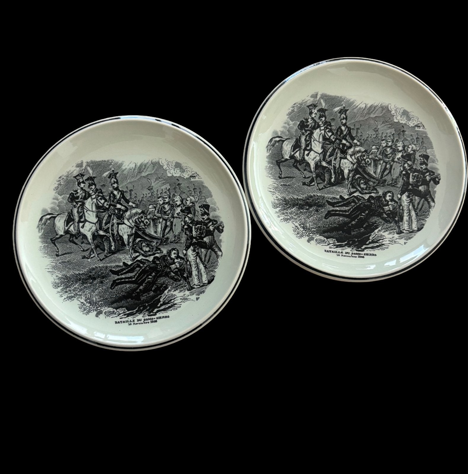 Boch Frères La Louvière - Set 2 antieke bordjes, Antiek en Kunst, Antiek | Servies los, Verzenden
