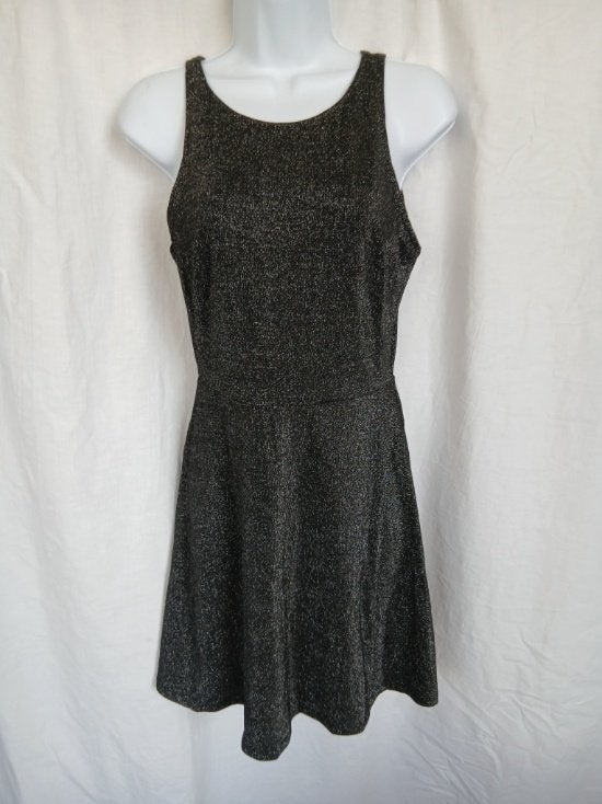 Zwart-zilveren jurk met glitterdraad mt 38 merk Divided, Maat 38/40 (M), ., Zwart, Ophalen of Verzenden