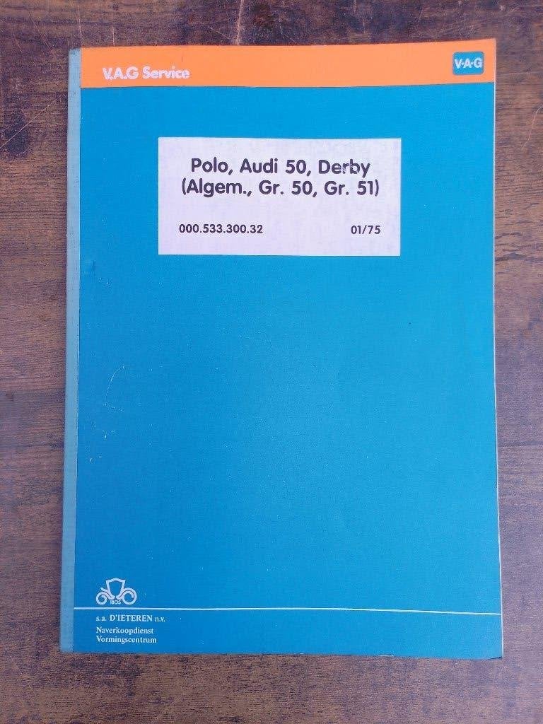 Audi 50 - Polo -Derby dealer werkplaatsboek Carrosserie werk, Verzenden, Gelezen, Volkswagen