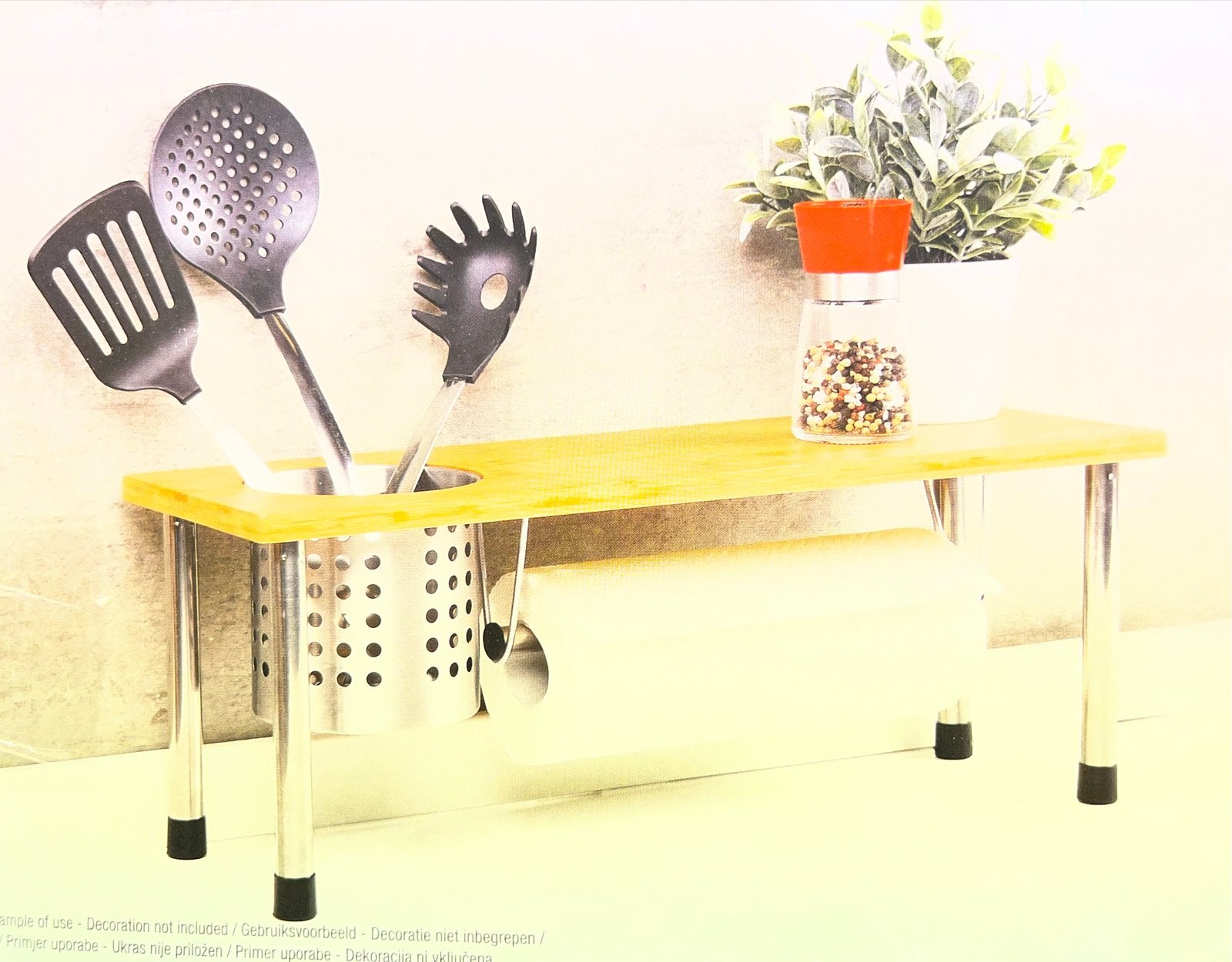 NIEUW! Keukenplank met RVS beker en keukenrolhouder, Overige typen, Nieuw, Meerkleurig, .