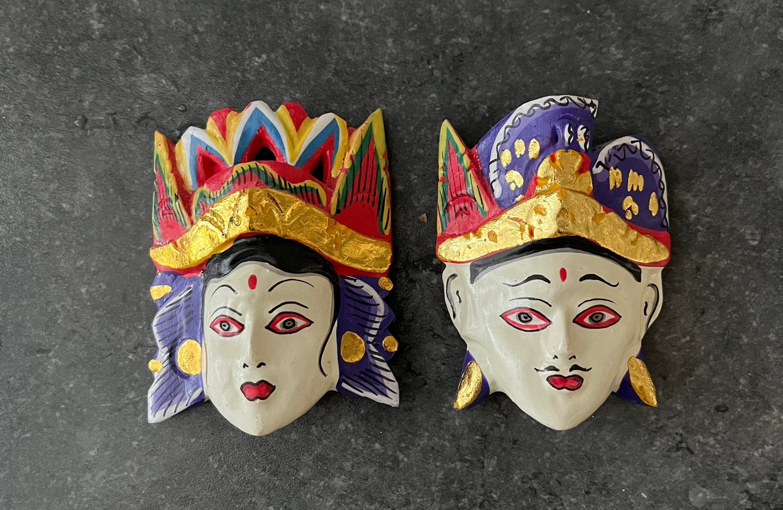 Magneten: Balinese houten maskers (klein, Ophalen of Verzenden