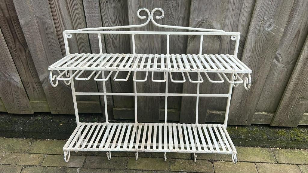 Brocante metalen tuinrek / keukenrek, Ophalen