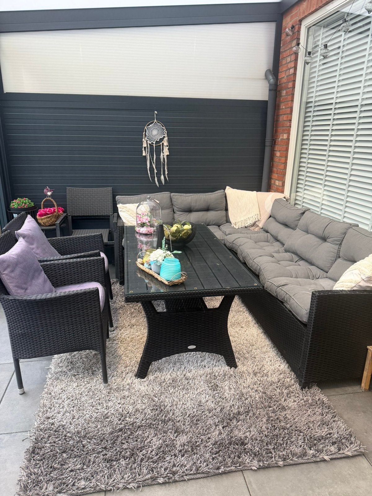 Jysk tuinset met extra stoelen zgan, Ophalen, Bank, Tuinset, 8 zitplaatsen