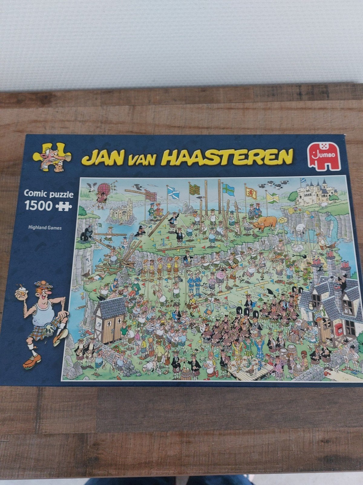 Jan van Haasteren Comic Puzzel - Highland Games 1500 stukjes, Ophalen of Verzenden, 500 t/m 1500 stukjes, Zo goed als nieuw, Legpuzzel