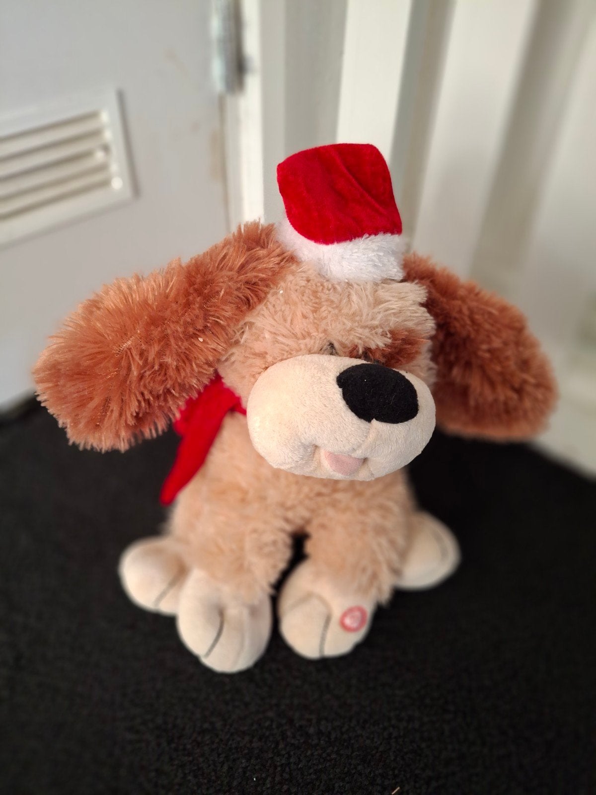 Zingende en Dansende Kersthond Knuffel, Met kleding of accessoire, Nieuw, Bruin, Hond