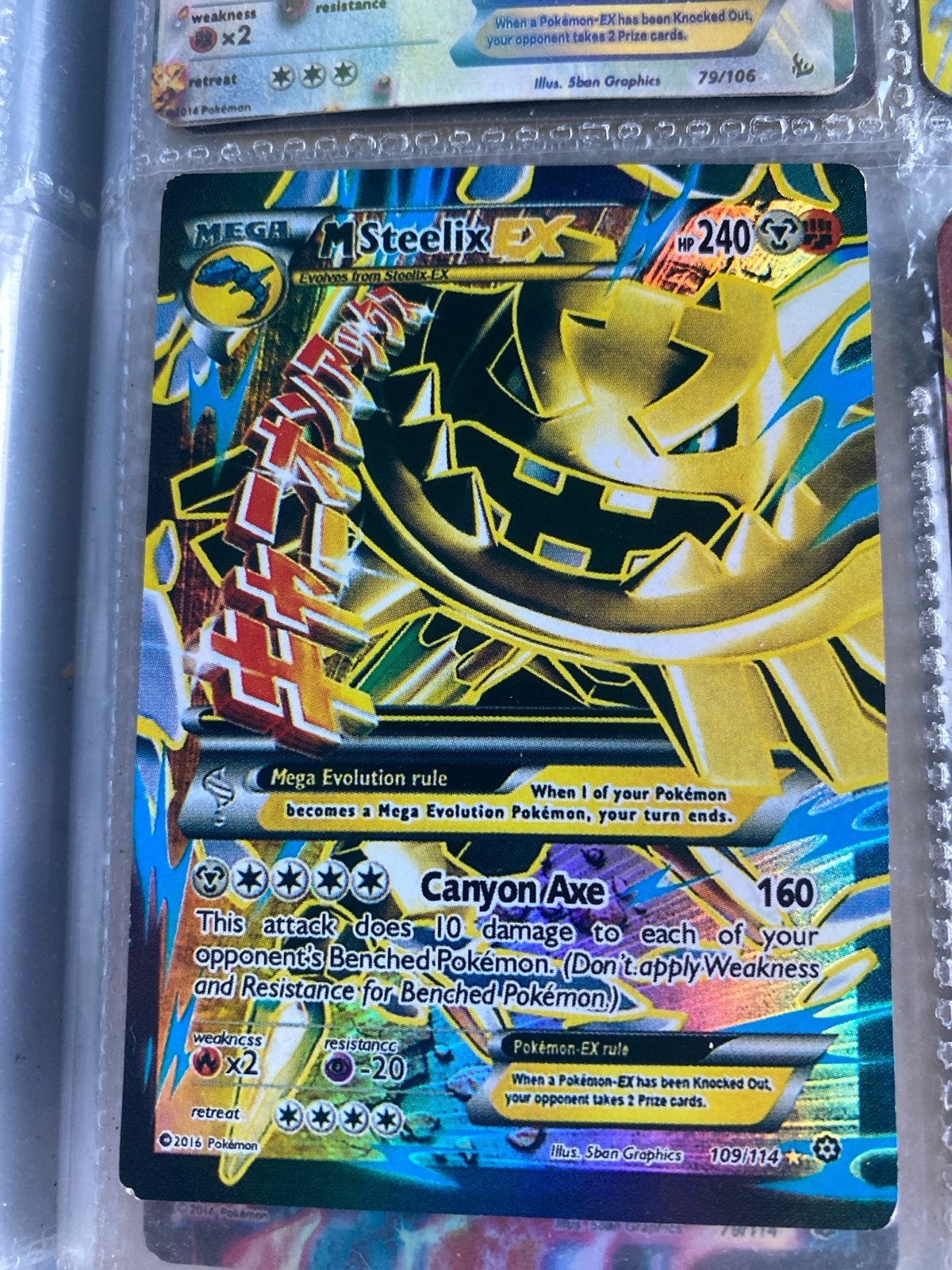 Pokémon M Steelix EX 109/114 XY Steam Siege Kaart, Ophalen, Zo goed als nieuw, Losse kaart