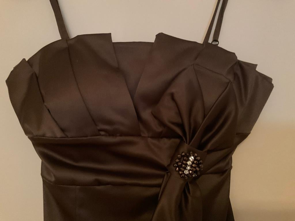 Champagne kleurige gala jurk, Maat 38/40 (M), Beige, Ophalen of Verzenden, Zo goed als nieuw