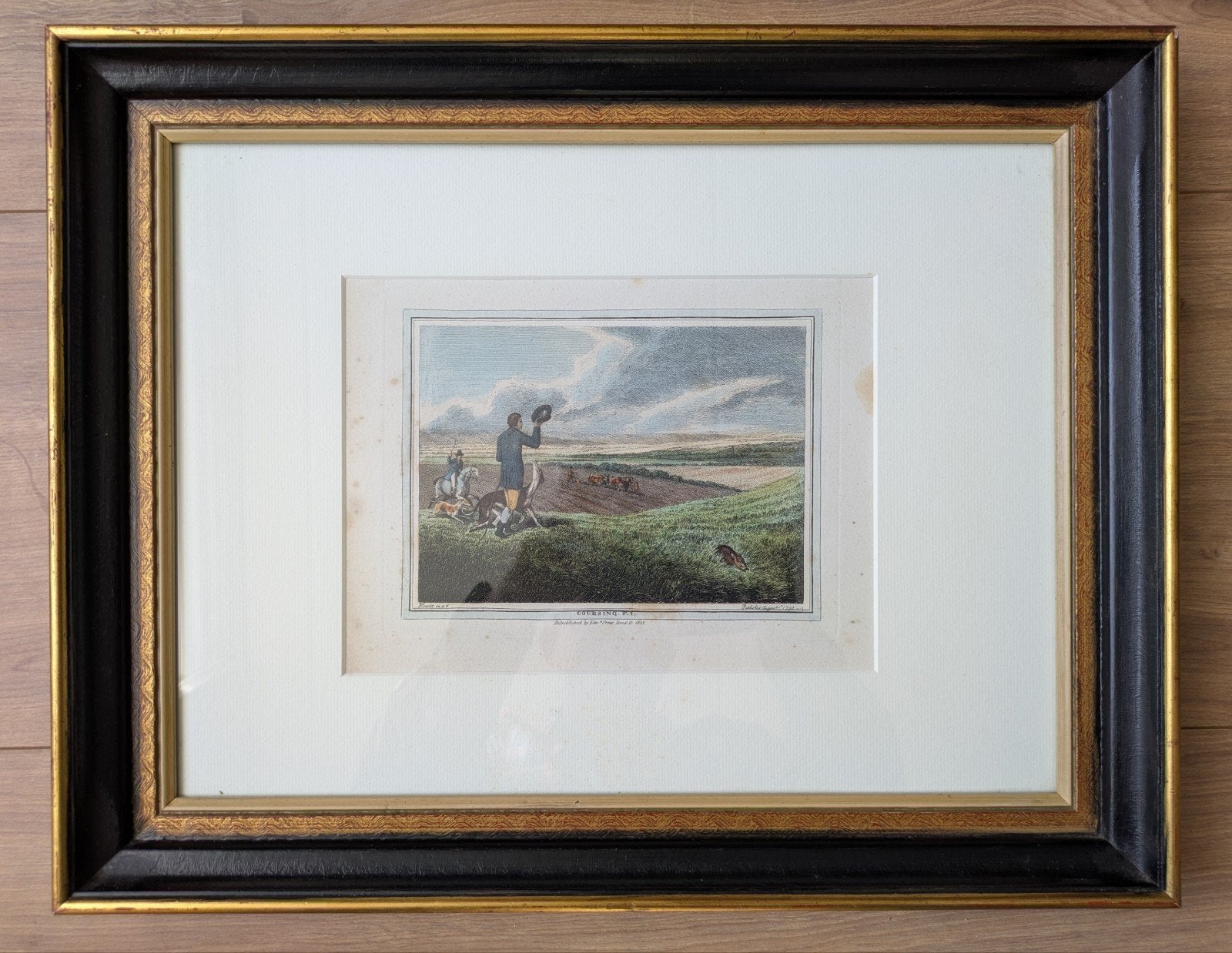 Antieke Ets "Coursing (Plate 1)" van Samuel Howitt 1812, Ophalen of Verzenden