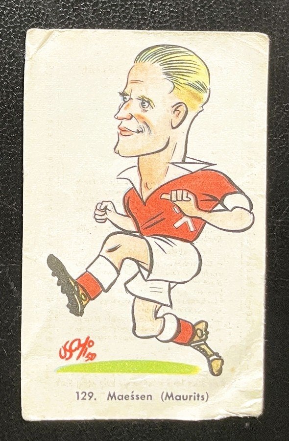 Maurits (Staatsmijn Maurits) - oud voetbalplaatje - 1950, Verzenden, Gebruikt, Overige binnenlandse clubs, Poster, Plaatje of Sticker