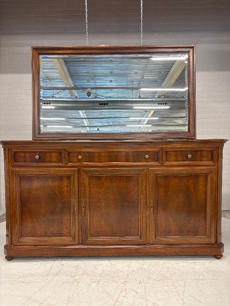 Dressoir en spiegel, Huis en Inrichting, Kasten | Dressoirs, Zo goed als nieuw, 200 cm of meer, 50 tot 75 cm, Met lade(s), Met deur(en)