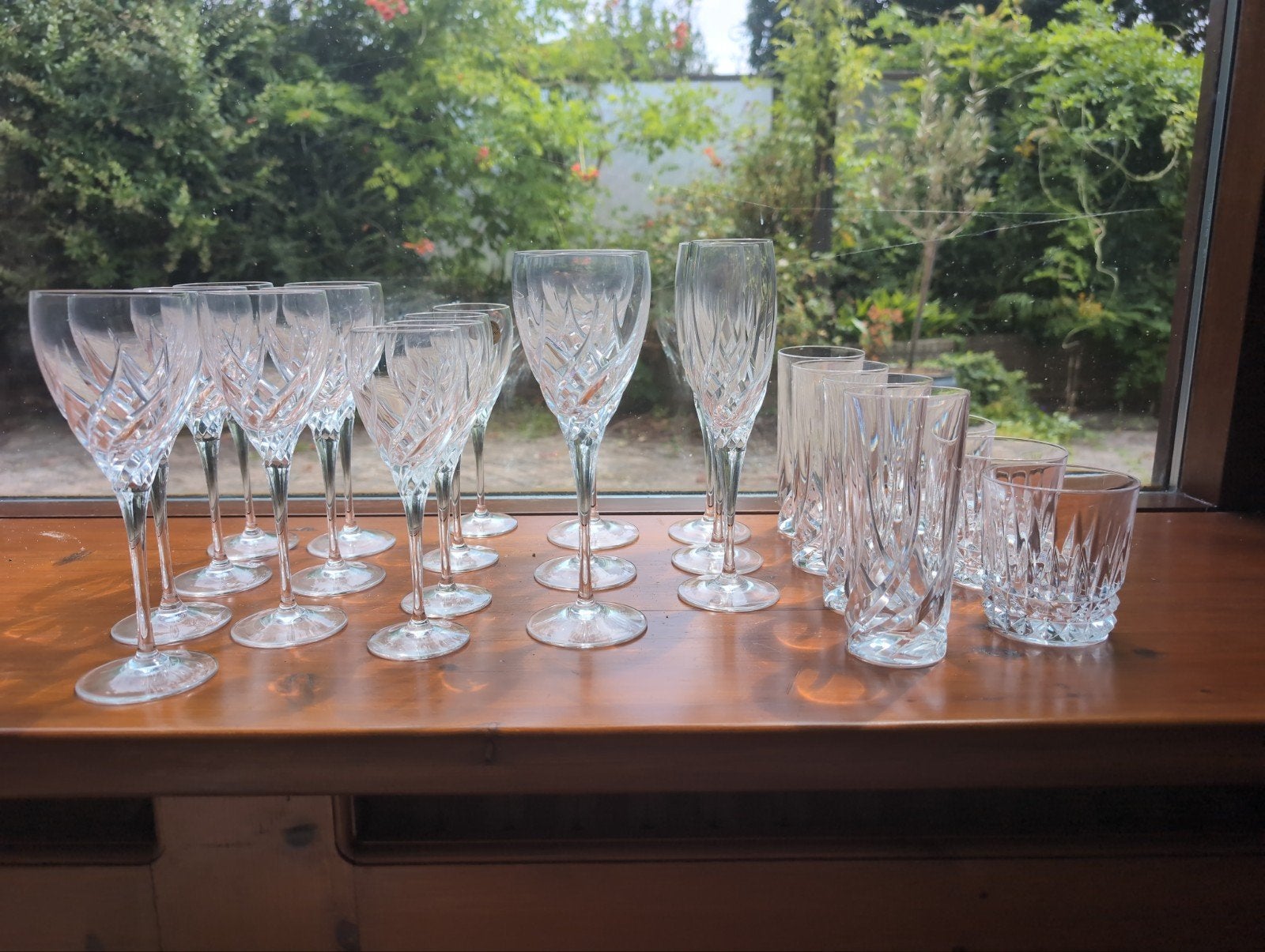 24-delige kristallen glasset Toscane - Wijn, Champagne, Port, Ophalen of Verzenden