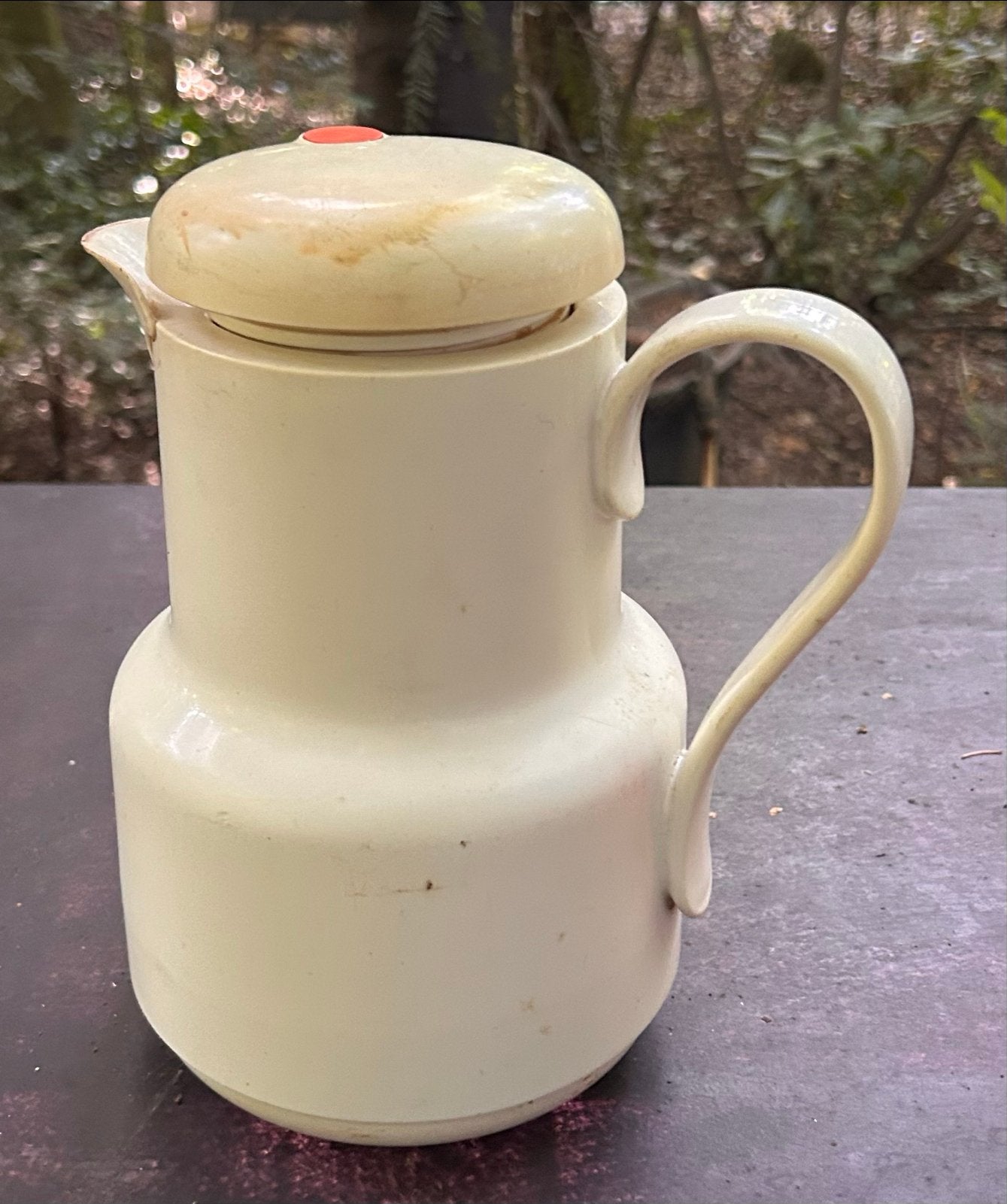 Vintage Thermoskan met Koffiefilter - Dr. Zimmermann, Beige, Kunststof, Ophalen of Verzenden, Overige merken