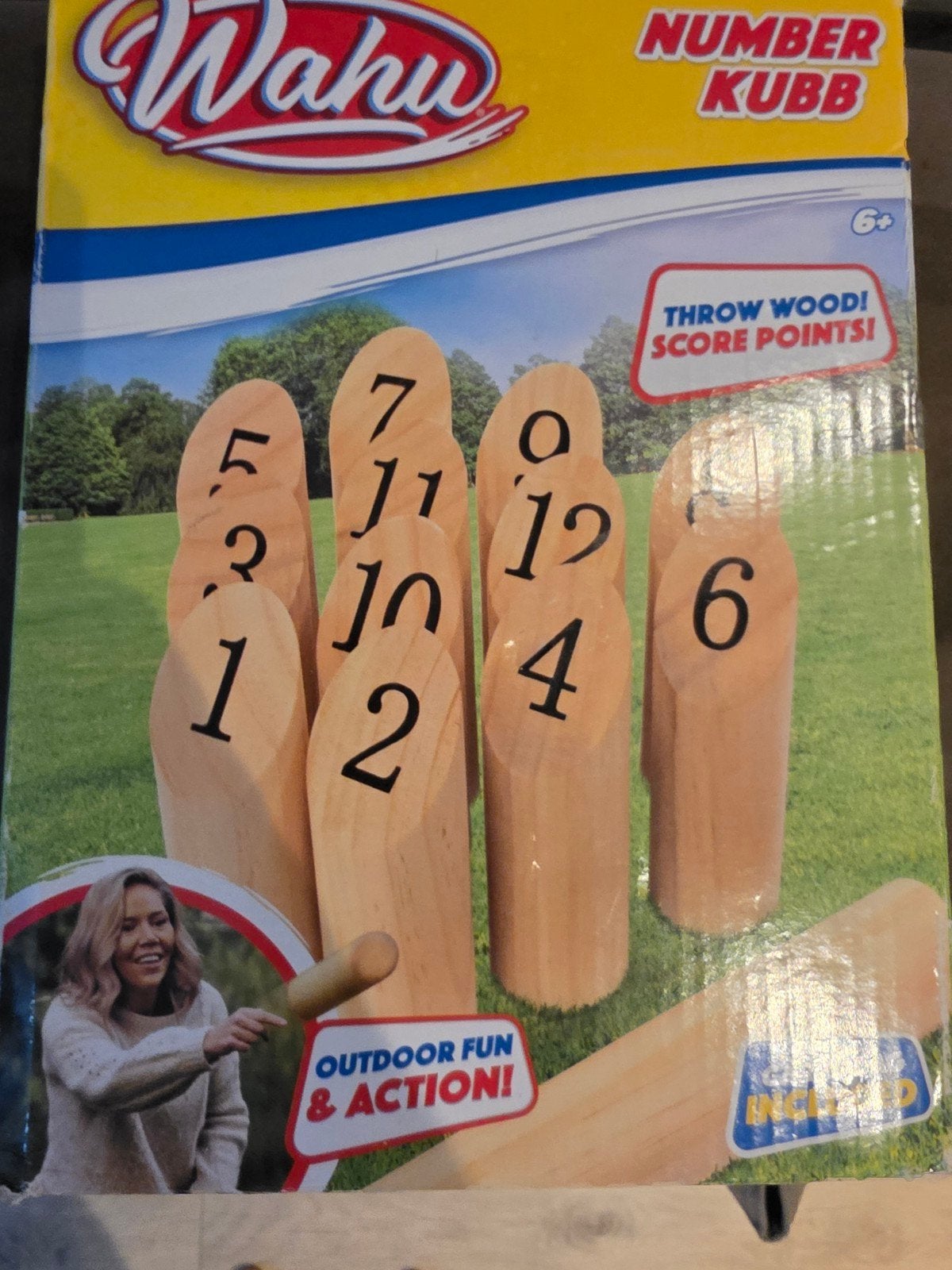 Wahu Number Kubb - Houten Werpspel voor Buiten, Hobby en Vrije tijd, Ophalen, Nieuw