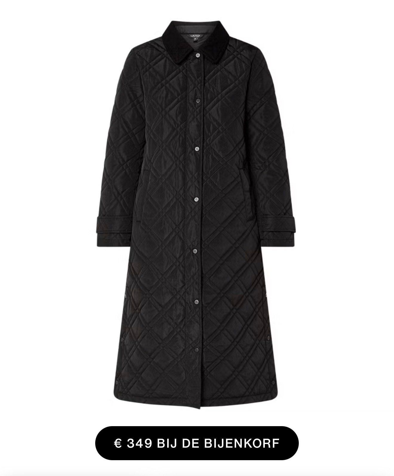 Ralph Lauren gewatteerde jas - Zwart, Kleding | Dames, Ophalen of Verzenden, Zo goed als nieuw, Maat 38/40 (M), Zwart