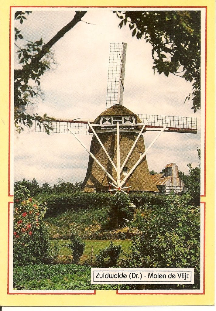 Zuidwolde (Dr.) - Molen de Vlijt - Ansichtkaart, Verzamelen, Ophalen of Verzenden, 1980 tot heden, Ongelopen, Drenthe