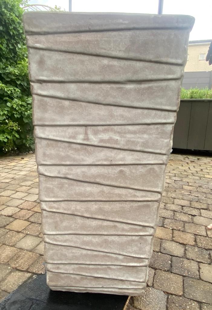 Grote plantenbak van geglazuurd steen, 70 cm hoog, Ophalen, Gebruikt, Minder dan 60 cm, Balkon