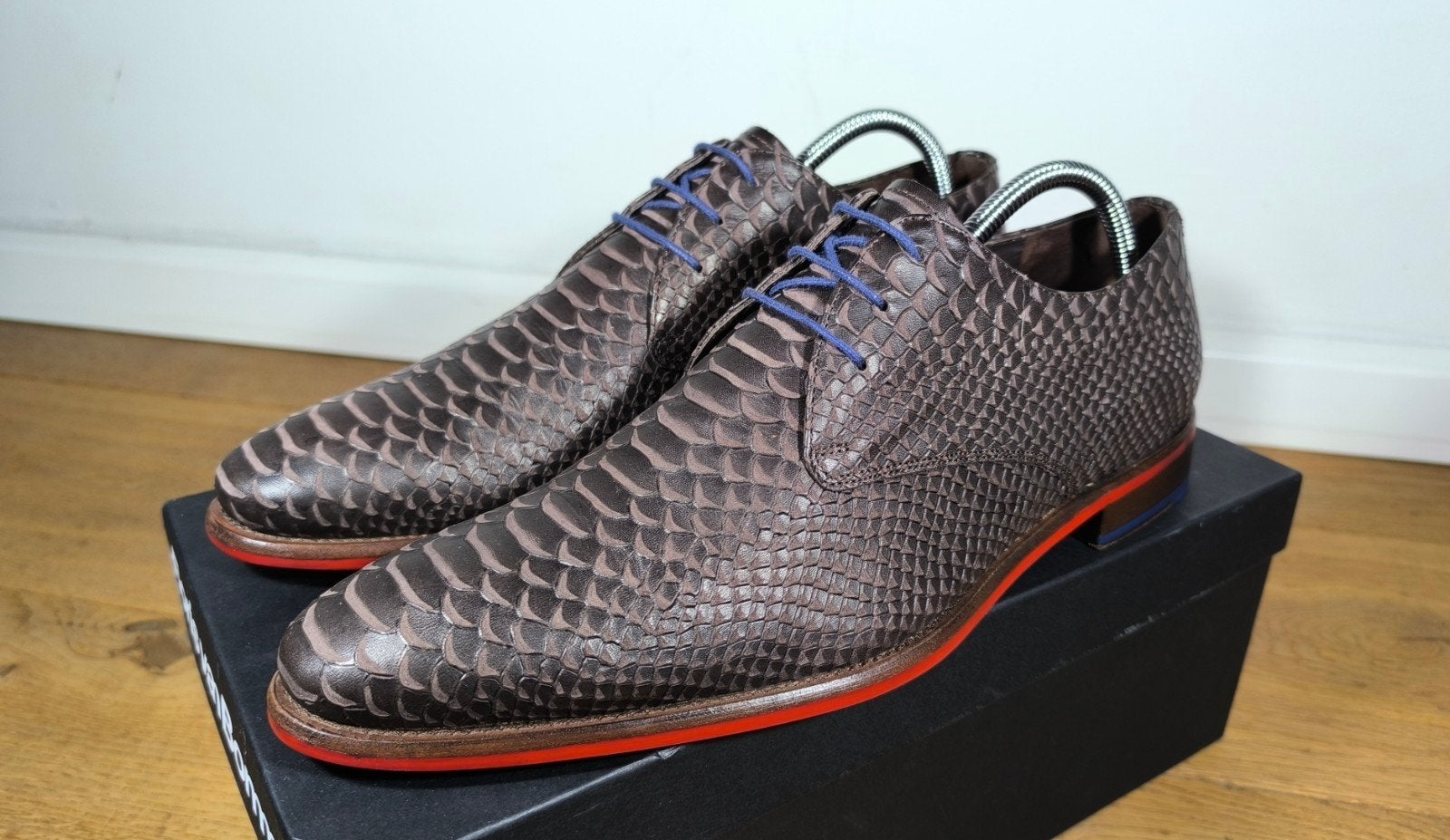 Floris van Bommel herenschoenen maat 9 / 43, Kleding | Heren, Schoenen, Ophalen, Bruin, Floris van Bommel, Zo goed als nieuw