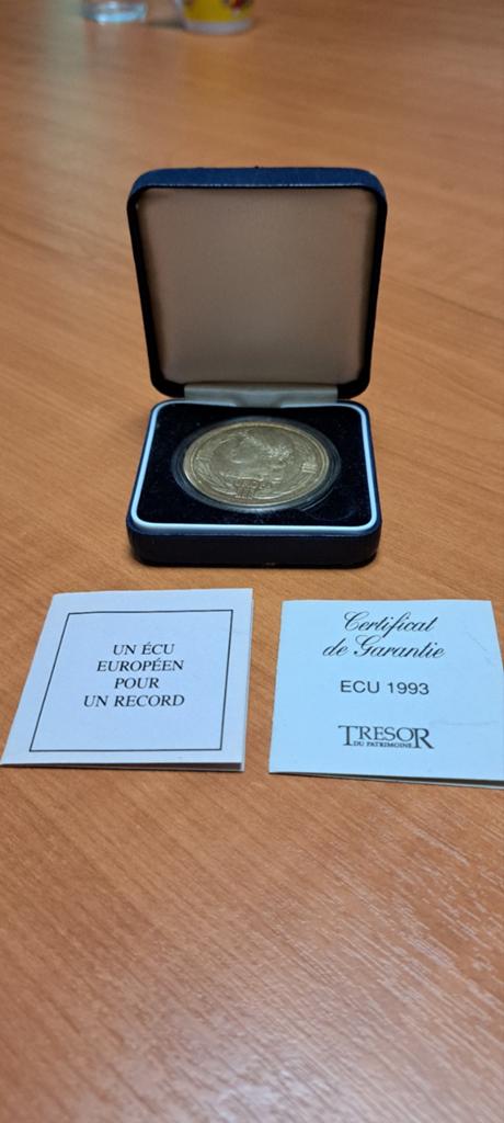 Franse ECU Europa herdenkingsmedaille 1993 - Pierre Rodier, Ophalen of Verzenden, Brons, Buitenland