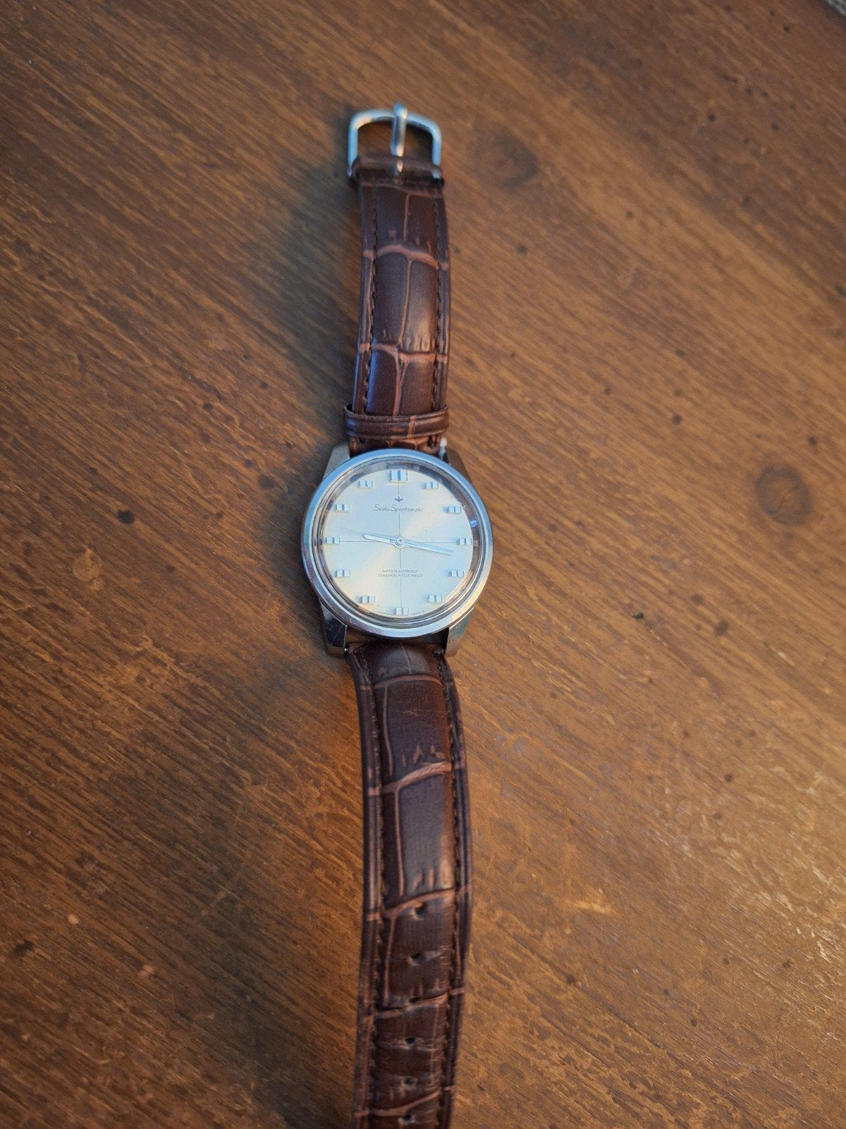 Vintage Seiko Sportsmatic automaat – jaren ‘60 – loopt goed, Ophalen of Verzenden, Gebruikt, Leer, Seiko