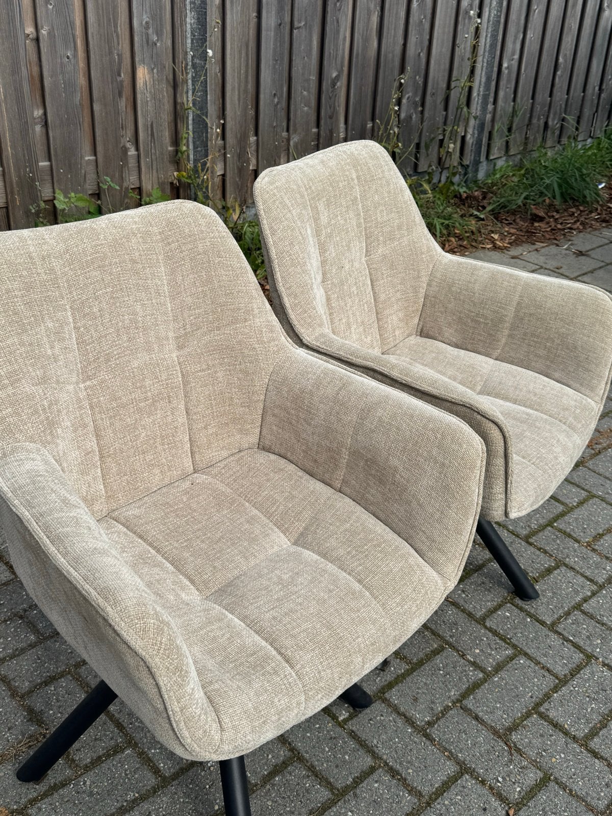 4 beige stoelen per stuk, Huis en Inrichting, Ophalen, Overige kleuren, Zo goed als nieuw, Vier