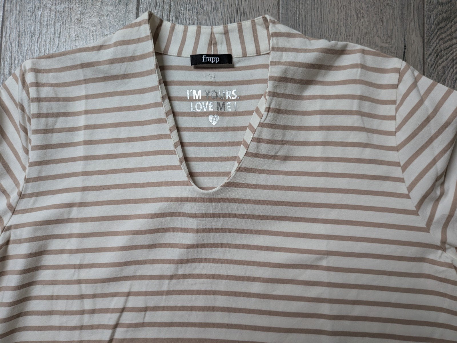 Frapp gestreept T-shirt met korte mouwen, Frapp, Beige, Zo goed als nieuw, Shirt of Top
