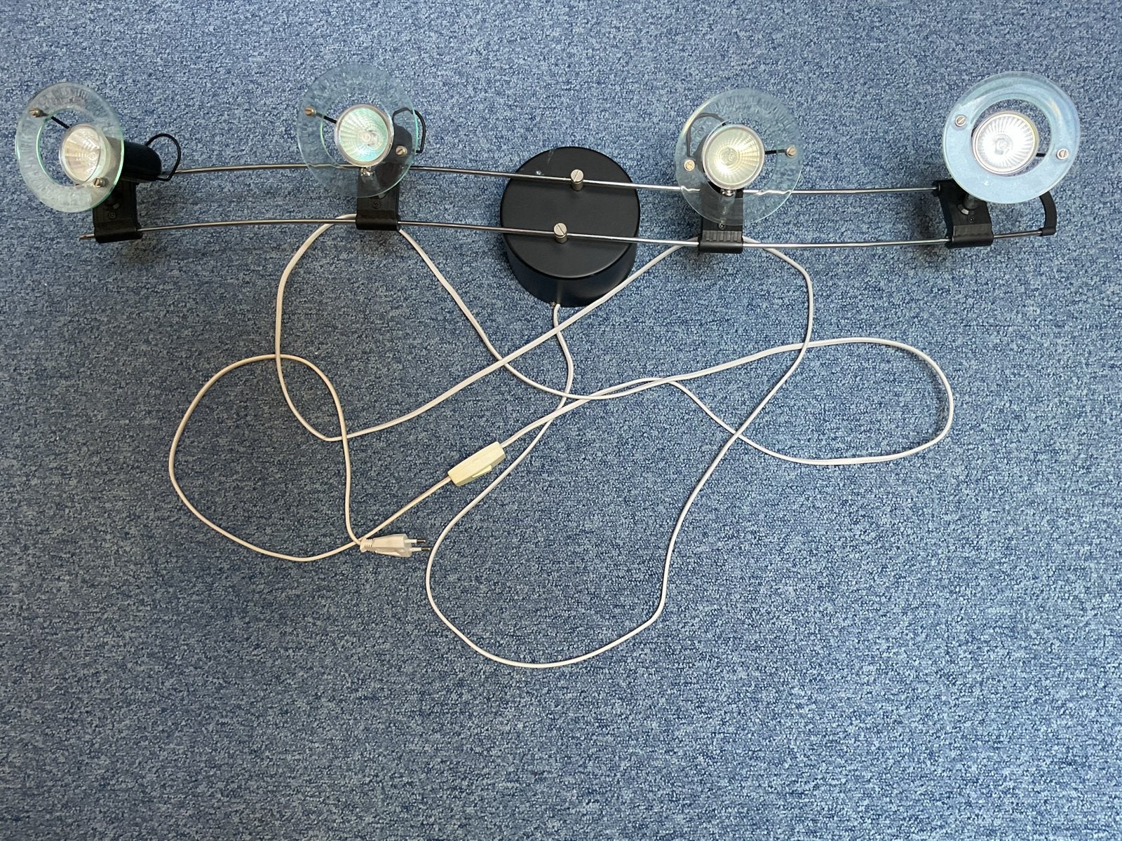Hang-/wandlamp met 4 verstelbare halogeen spots, 88 cm, Ophalen, Gebruikt, Metaal, Overige fittingen