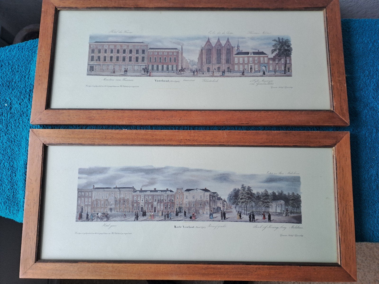 2 ingelijste heruitgaven 1969 litho's Voorhout Den Haag, Ophalen of Verzenden