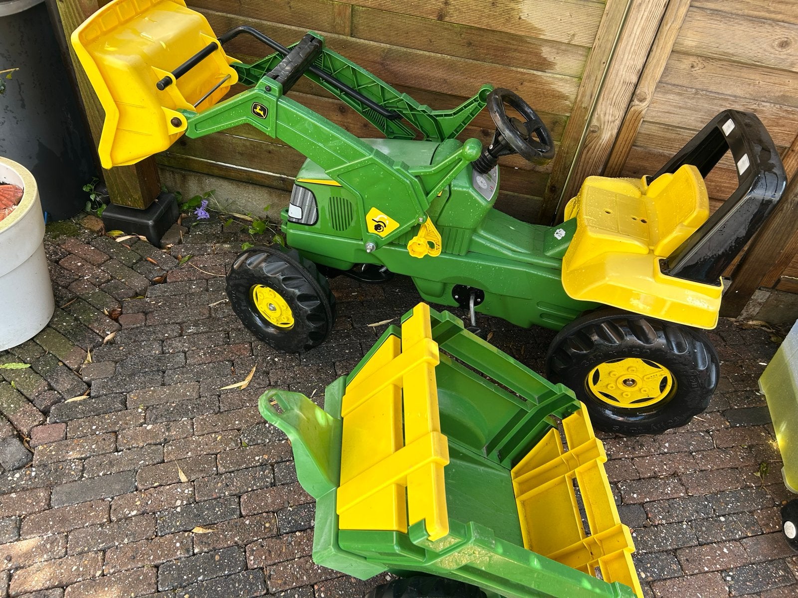 John Deere traptractor met aanhanger, Ophalen, Zo goed als nieuw