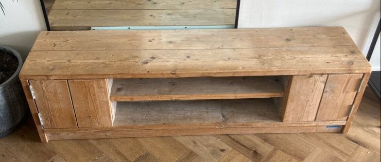 Jorg TV Meubel Kast - Robuust Houten Design, Huis en Inrichting, Kasten | Televisiemeubels, Ophalen, Gebruikt, 150 tot 200 cm