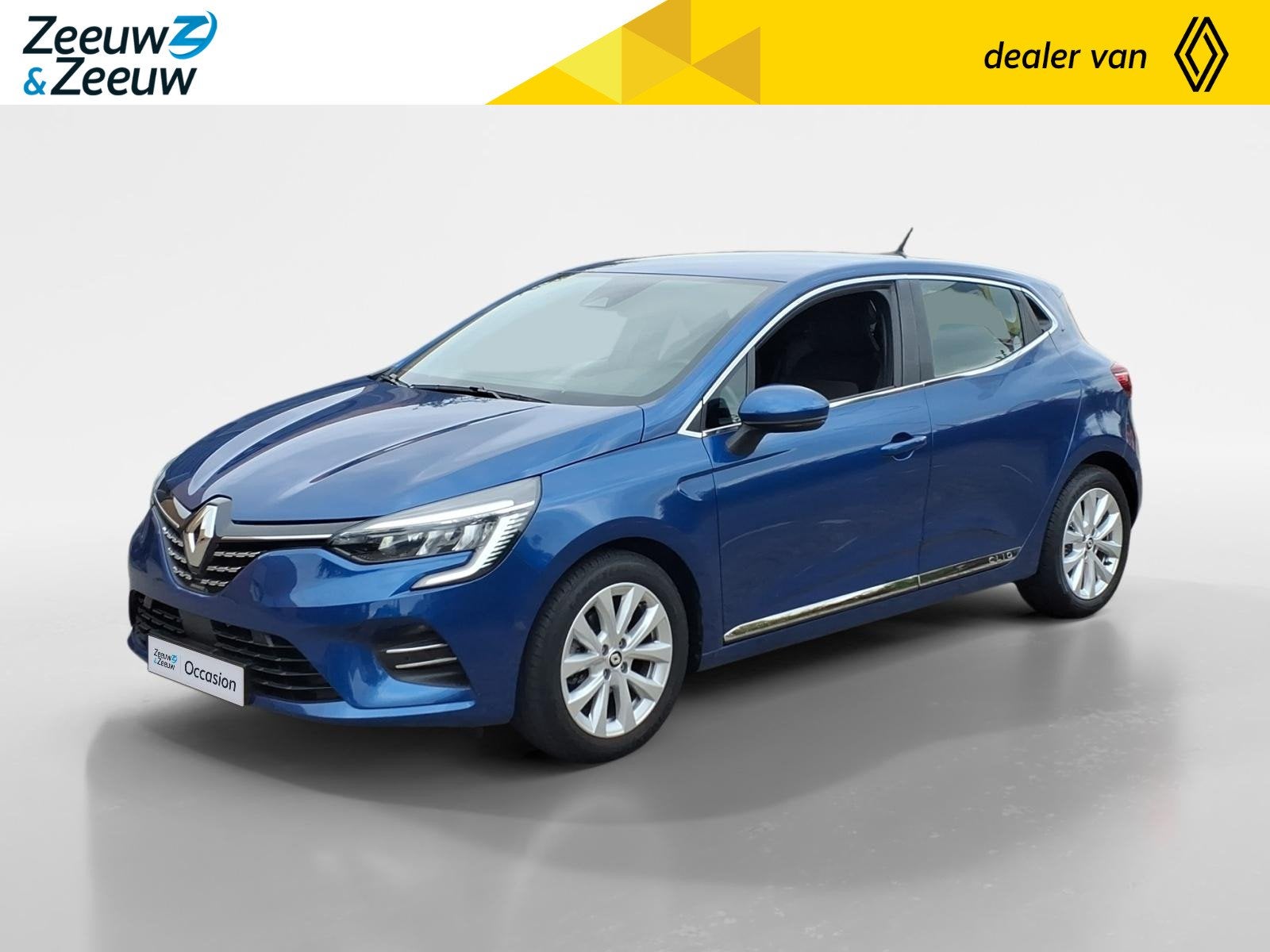 Renault Clio 1.0 TCe Intens Navigatie | Airco | Camera-PDC |, Auto's, 1071 kg, Gebruikt, Blauw, Leder en Stof