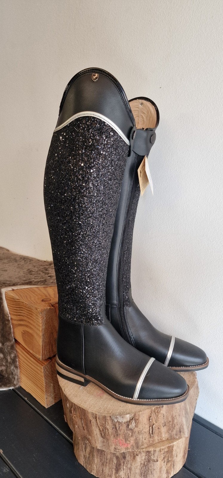 Cambridge zwart met glitter grof en zilver maat 38 Lipica, Dieren en Toebehoren, Paardrijkleding, Dressuur, Nieuw, Kinderen, Ophalen of Verzenden