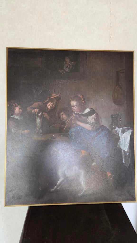 Schilderij Jan Havicksz. Steen - De Dansles, Antiek en Kunst, Kunst | Schilderijen | Klassiek, Ophalen of Verzenden