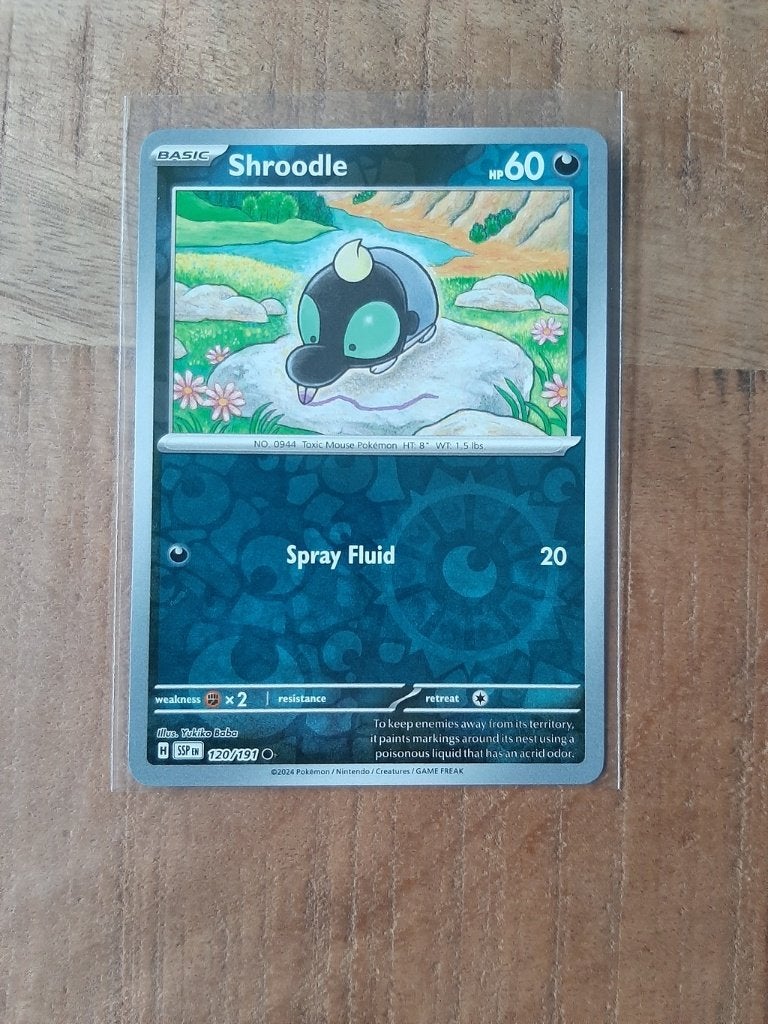 Shroodle #120, Reverse Holo, Pokemon Surging Sparks, Ophalen of Verzenden, Nieuw, Losse kaart