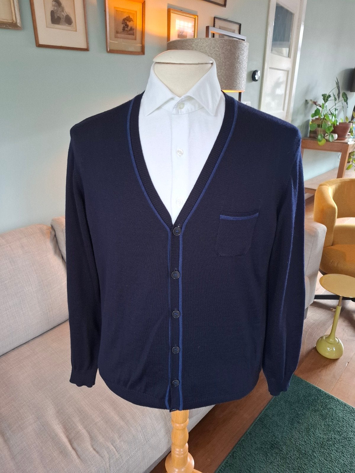 Prachtig wollen vest van Maerz maat 54, Blauw, Ophalen of Verzenden, Zo goed als nieuw, Maerz