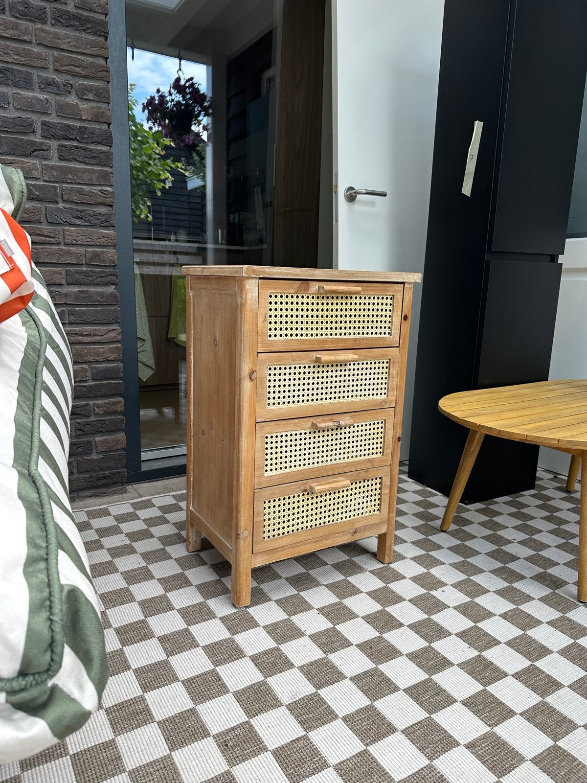 Houten ladekastje met webbing van Xenos, Ophalen of Verzenden, Zo goed als nieuw, Hout, Overige typen