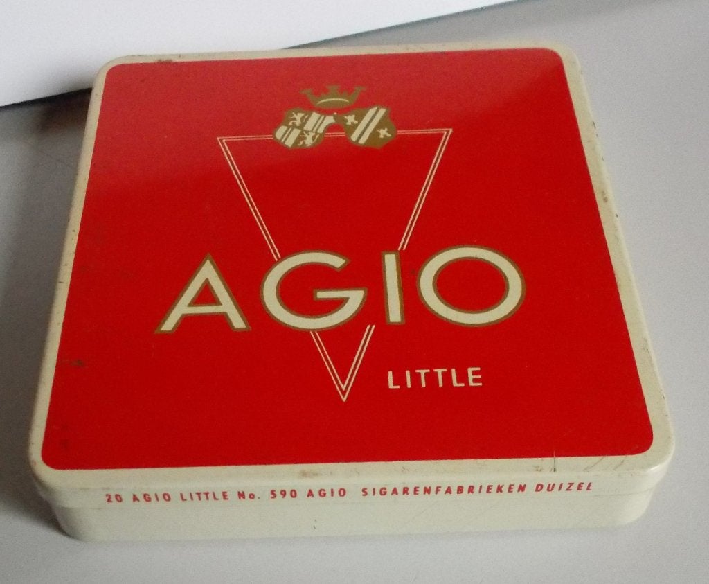 Sigarenblik - AGIO - Little. Duizel Holland, Ophalen of Verzenden, Gebruikt, Tabaksdoos of Verpakking