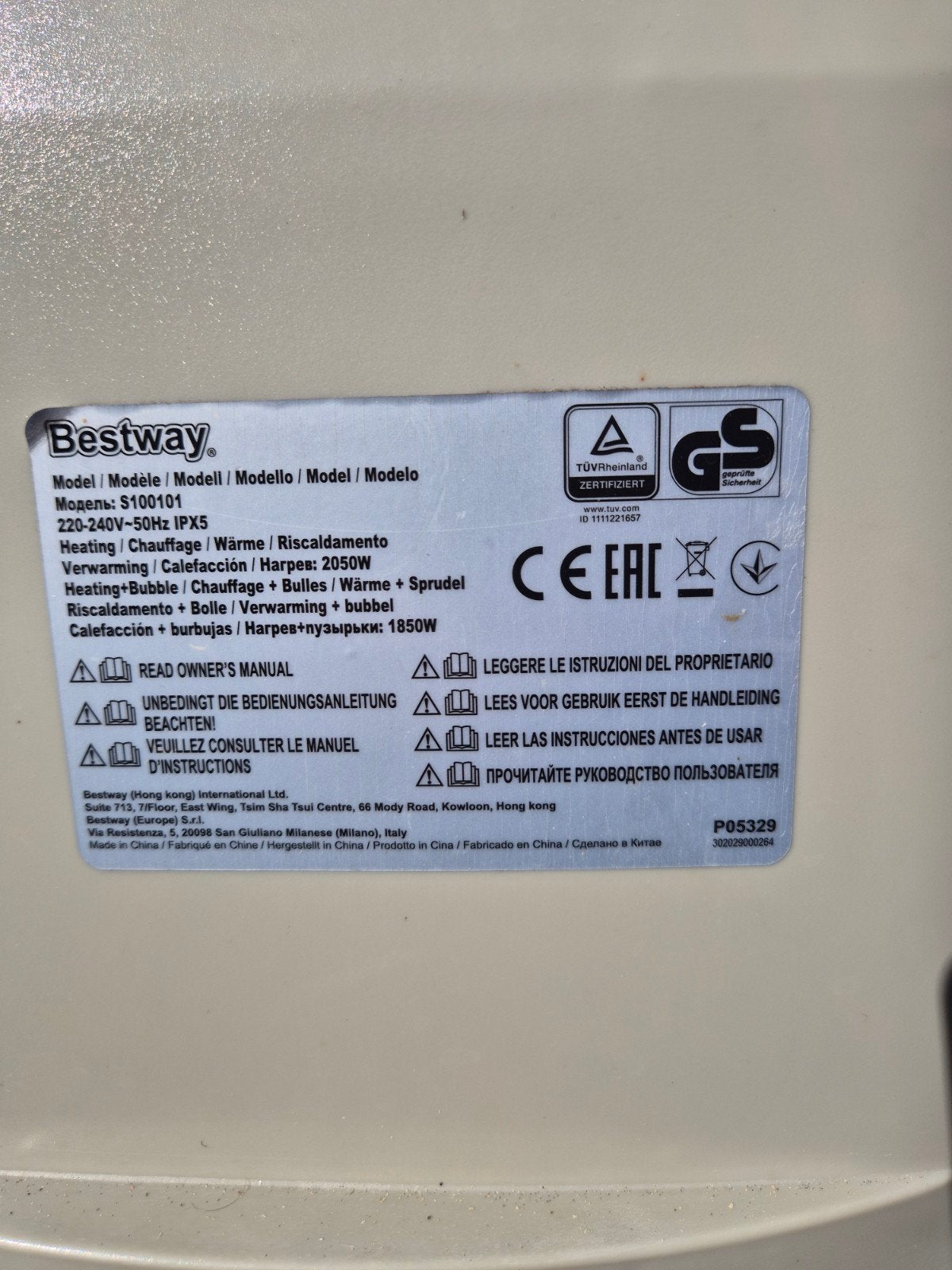 Bestway Lay-Z-Spa pomp en verwarming (model 51410Y), Tuin en Terras, Ophalen of Verzenden, Gebruikt, Verwarming