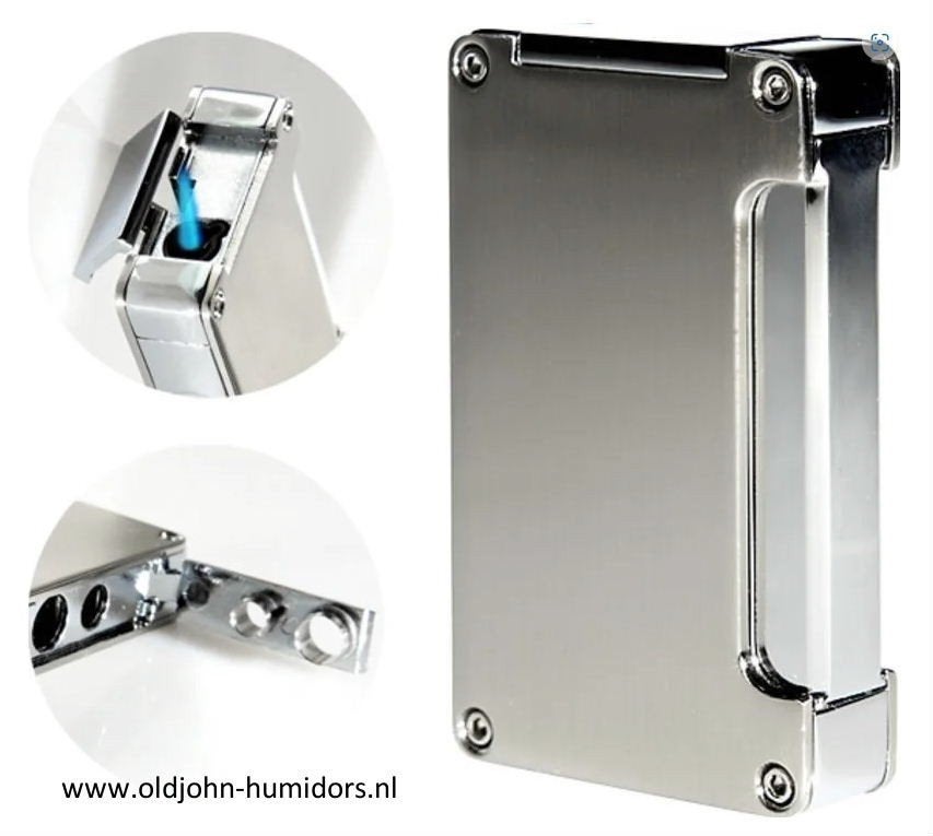 SIGAARAANSTEKER JETFLAME ADORINI 2 BOORTJES GUN METAL sas10, Verzamelen, Ophalen of Verzenden, Nieuw, Aansteker